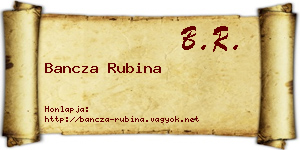 Bancza Rubina névjegykártya
